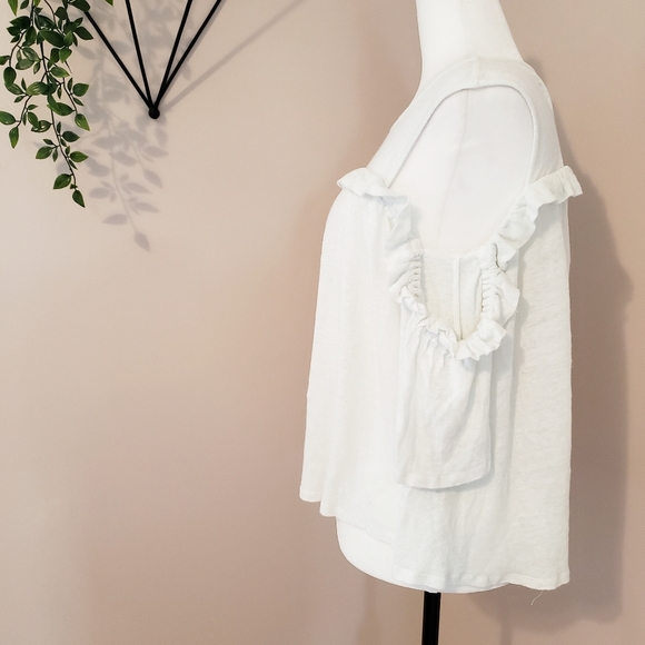 ANTHROPOLOGIE | MEADOW RUE LINEN COLD SHOULDER TOP - Picture 6 of 11